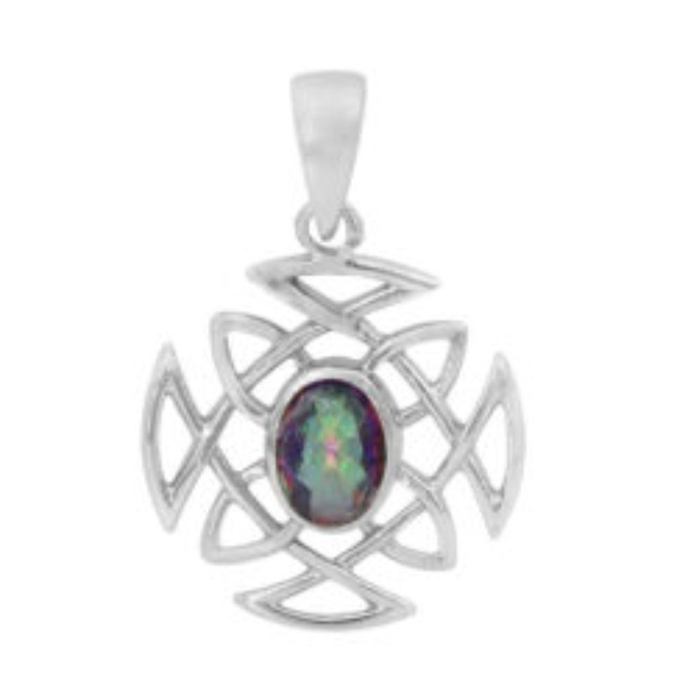 Mystic Quartz Sterling Silver Pendant